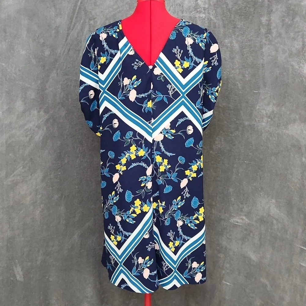 HALOGEN blue foral dress size 1 - Picture 3 of 12